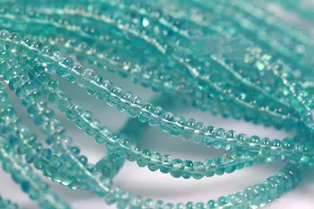 

loose beads AAA SKY BLUE Apatite smooth roundel 3.5-4mm 32cm for DIY jewelry making FPPJ wholesale nature gemstone