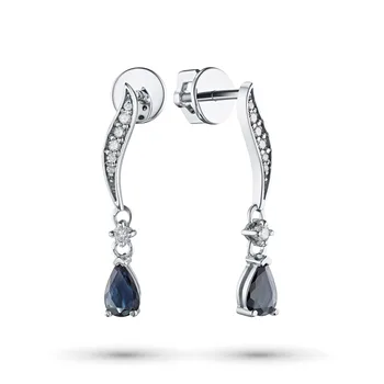 

Pusety of white gold with diamonds and sapphire e0916ps09194110
