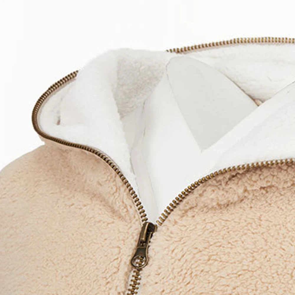Пушистые парки для женщин на молнии с капюшоном карман мягкий искусственный мех куртка Женская Толстая Теплая Повседневная зимняя флисовая пальто