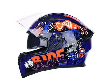 

Men Motorcycle off-road helmet double lens anti-fog full helmet outdoor racing helmet four seasons windproof 3 colors k-1