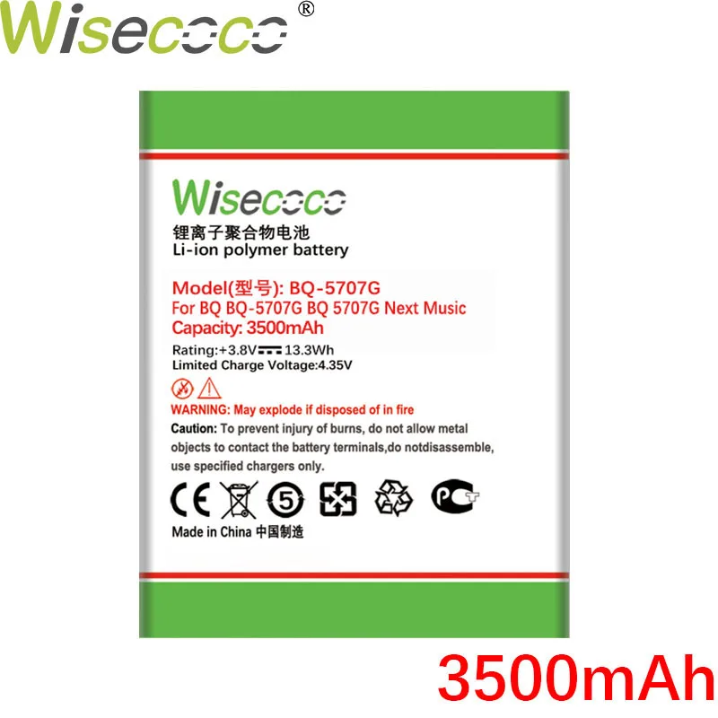 WISECOCO-Batería de BQ-5707G de 3500mAh para BQ BQS-5707G Nxet Music, batería de alta calidad con número de seguimiento