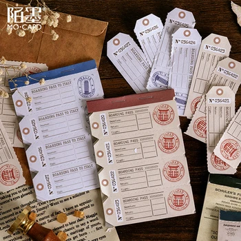 

30 Sheets Retro Ticket Notes Series Memo Pad Message Notes Decorative Vintage Notepad Note Paper Memo Stationery Office Supplies