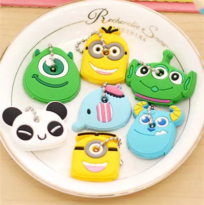 Random 1Pc Прекрасный мультфильм силиконовый защитный чехол для ключа управления Пылезащитный Чехол держатель анимация фигурки ключ подвеска держатель ключа - Color: Random 1Pc