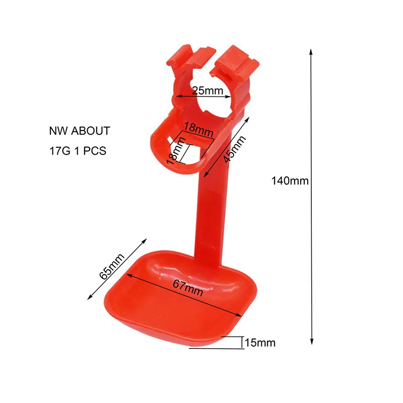 100 шт. поилка для кур кронштейн карты наружный диаметр 25 мм водопровод использование птицы Ho использовать Висячие чашки красный ABS материал