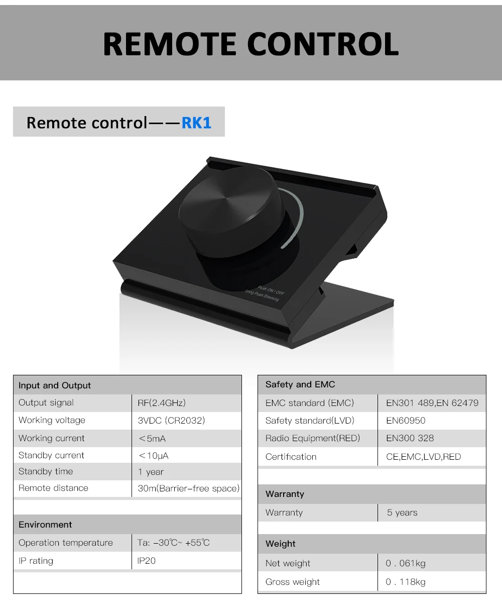 painel rotativo de mesa com controle remoto rf regulador de intensidade de luz