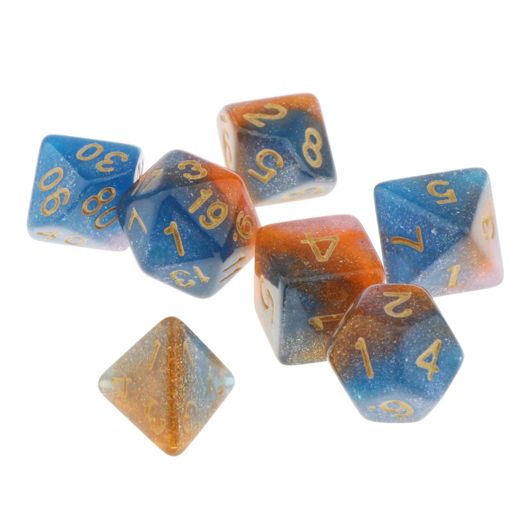 Pack of 7 Polyhedral Dices Table Board Games Party KTV for Dungeon & Dragons DND Dice Set Party Game Dices Hobby & Collectibles