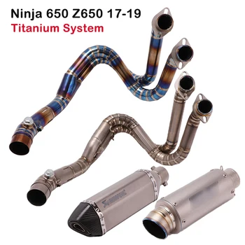 

For Kawasaki Z650 Ninja 650 2017 2018 2019 Exhaust Muffler Tip Front Header Pipe Motorcycle Whole Titanium System