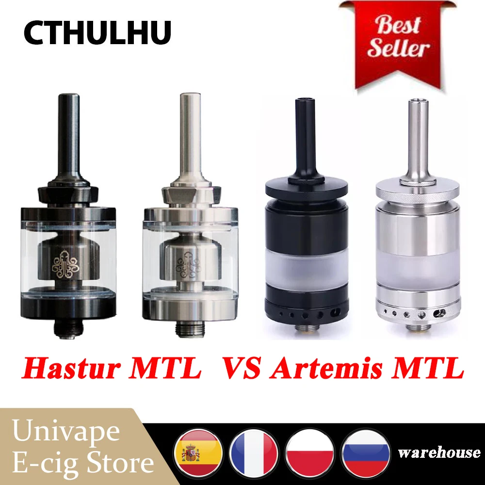 Горячая Распродажа! Ктулху Артемида MTL RTA бак 2 4 мл 22 мм Vape с одним баком катушки