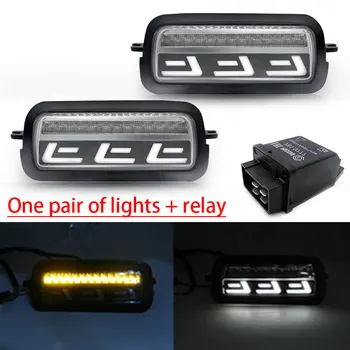 

2PCS LED DRL Light Car Styling Accessories LED Daytime Running Lights with Turn Signal Light Lamp for Lada Niva 4x4 1995