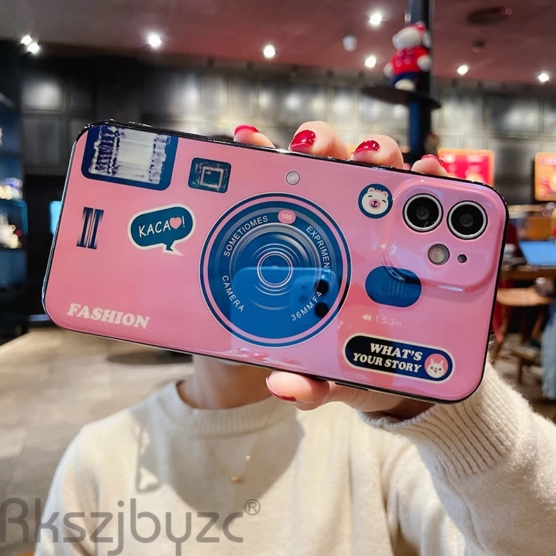 Чехол для IPhone 12 11 Pro 12Mini 5 5S 6 6S 7 8 Plus X Xs Max XR SE 2020 мягкий чехол телефона с 3d камерой Blue