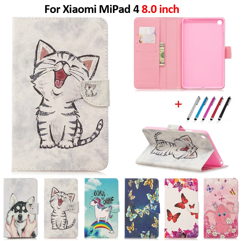 Чехол для планшета с милым котом единорогом щенком бабочкой чехол Xiaomi Mi Pad 4 8 0