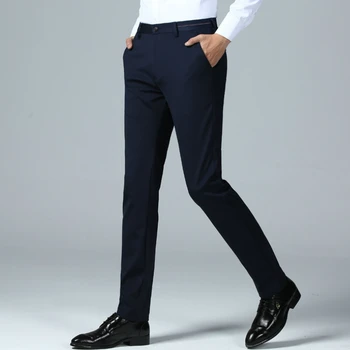 

Suit Pants Brand Clothing Business Trousers Mens Casual Slim Fit Dress Pants Classic Straight Fashion Office Trousers Men Pants
