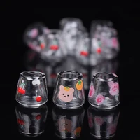 4pcs/set 1/12 Dollhouse Miniature Cartoon Clear Glass Cup Model Simulation Kitchen Furniture Toys For Doll House Decoration 1