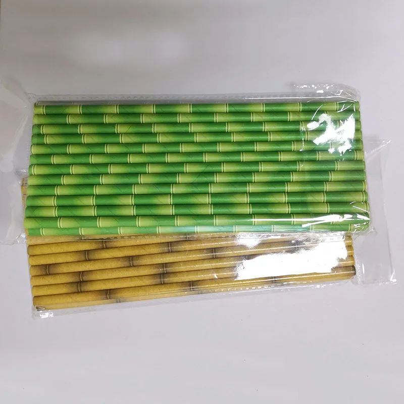 

Cross Border Amazon Hot Selling Disposable Environmentally Friendly Bamboo Paper Sucker Coffee Cola Summer Kraftpaper Straw