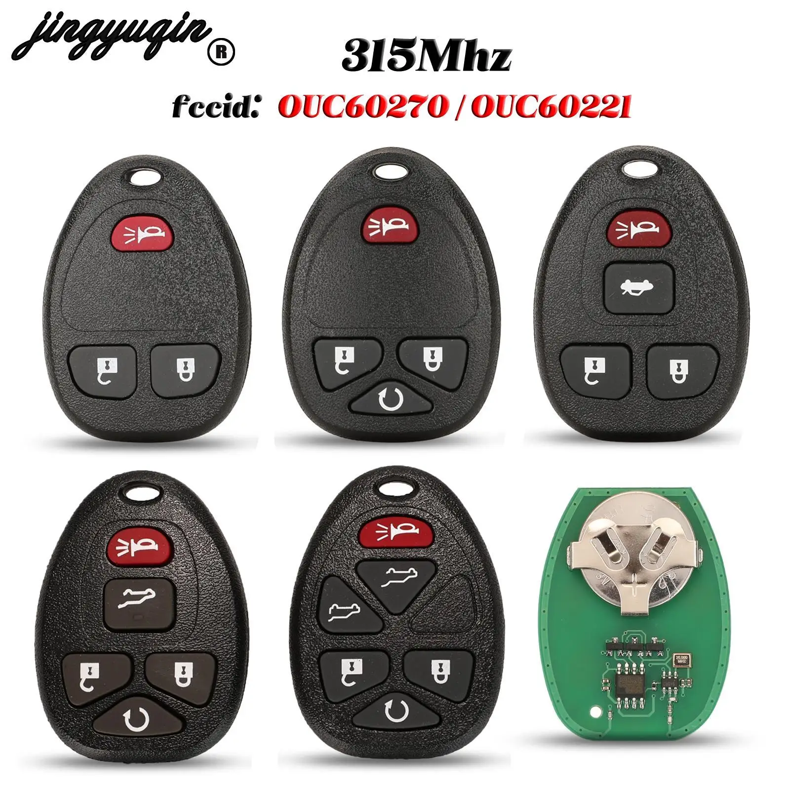 

jingyuqin Remote Key 315Mhz Fob For Buick Enclave Cadillac Escalade SRX Suburban Tahoe Traverse GMC Acadia Yukon Saturn Outlook