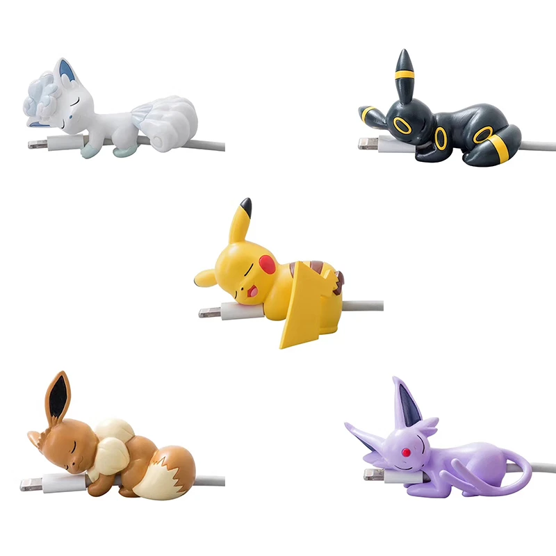 Pokemon Cartoon Figure Animation Image  Creative Data Cable Protective Cover Universal Charger Anti-breaking Rope  Birthday Gift