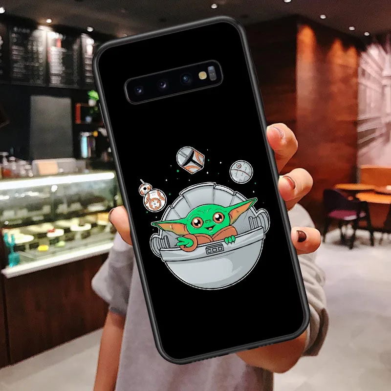 TPU Милый мультяшный Мягкий силиконовый чехол для телефона для Samsung Galaxy S7 Edge S8 S9 S10 Plus S10 Lite Note 9 черный чехол - Цвет: TPU