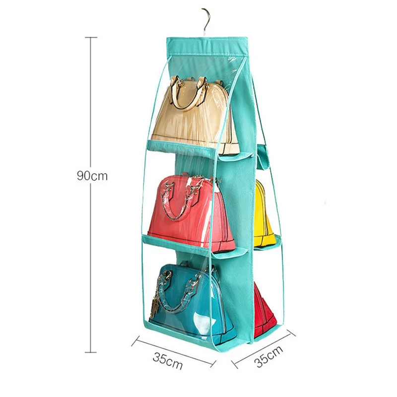 6 Pocket Hanging Handbag Organizer for Wardrobe Closet Transparent Storage Bag Door Wall Clear Sundry Shoe Bag with Hanger Pouch 6 Pocket Hanging Handbag Organizer for Wardrobe Closet Transparent Storage Bag Door Wall Clear Sundry Shoe Bag with Hanger Pouch