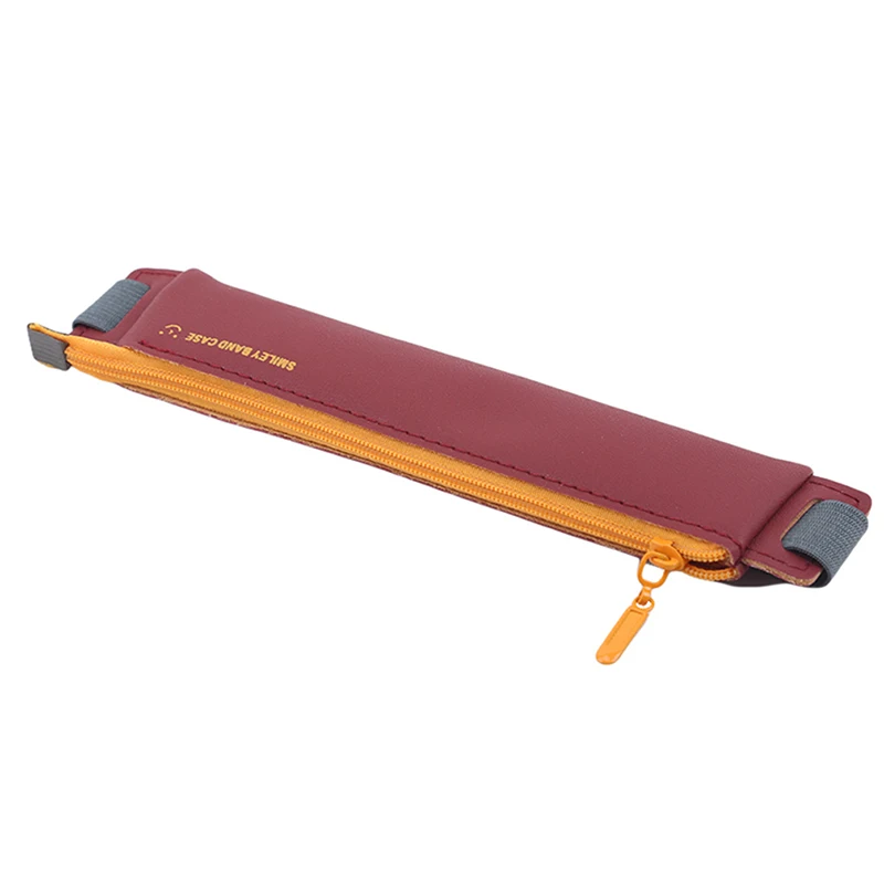 Luxury Pu Leather Elastic Buckle Book Notebook Fashion Pen Bag School Pen Case Office Meeting Easy Carry Pen Pouch
