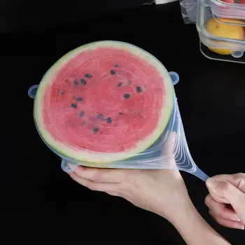 

6 Pcs Silicone Reusable Fresh Keeping Covers Mini Food Grade Stretch Lids Food Wrap Covers Kitchen Accessories Use For Storage