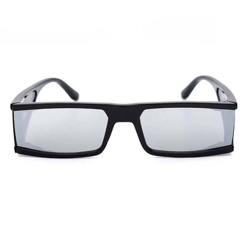 Квадратные Солнцезащитные очки для женщин и мужчин, модные брендовые дизайнерские очки с узкой оправой, зеркальные солнцезащитные очки 90 s, ретро очки, черные очки, Оттенки UV400 - Цвет линз: Серебристый