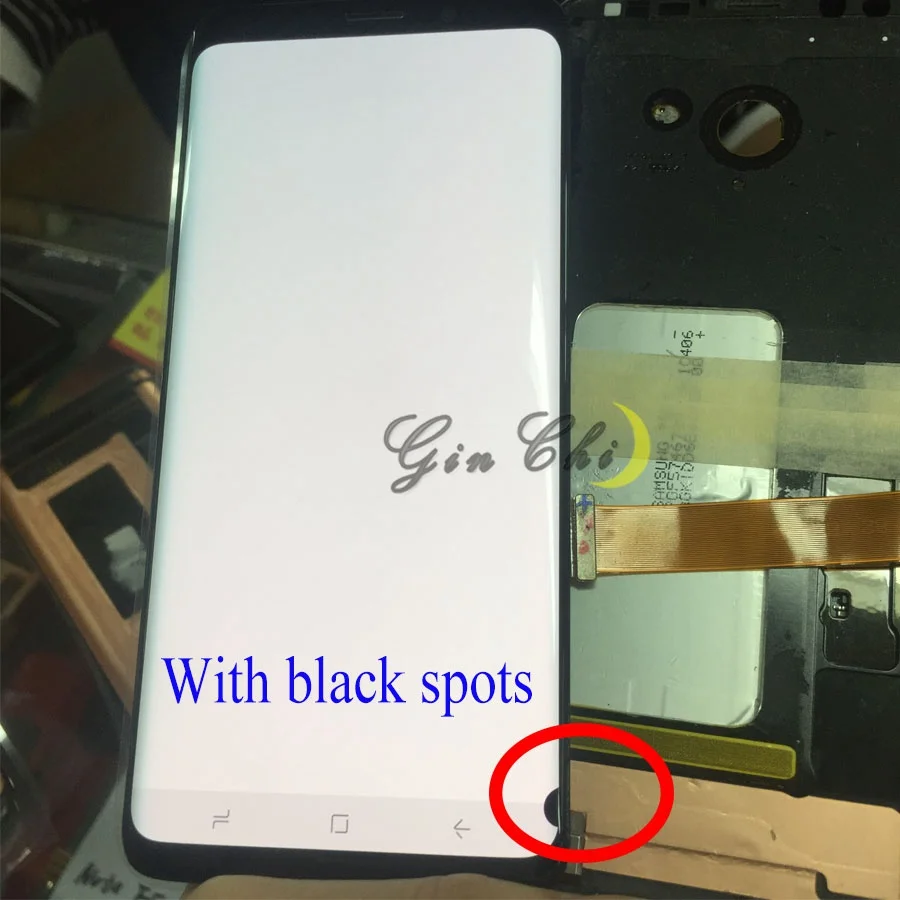 Дисплей для S8 ЖК+ рамка Замена для SAMSUNG Galaxy S8 G950 G950F дисплей S8 Plus G955 G955F сенсорный экран с черными пятнами