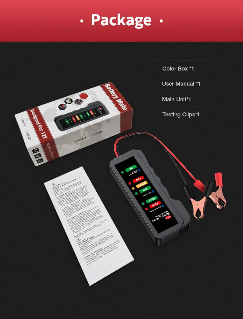 12V Battery Alternator Tester Digital Alternator Tester 6 LED Lights Display For Autor Car Diagnostic Tool Auto Battery Tester (3)