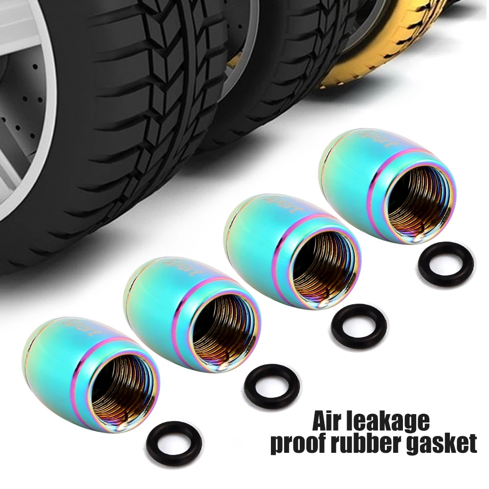 DSYCAR 1Set Fashion Zinc Alloy Anti-theft Sport Car Tire Valve Caps Wheel Tires Tire Stem Air Cap Airtight Cover for Car Styling