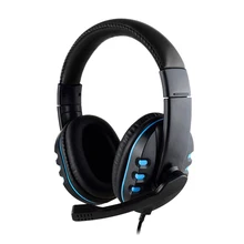 3 5mm Wired Headphone With Mic Gaming Headset Earphone Low Bass Stereo For Ps4 One Pc Blue 