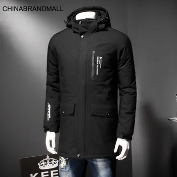 

Winter Men Youth Plus Fat Plus Size Cotton-padded Jacket Male Fat Man Leisure Medium Length Money With Hat Cotton-padded