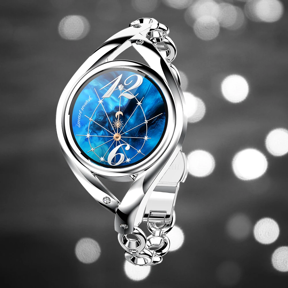 Smart Watch Women DIY Watch Face Full Stainless Steel Smart Watch for Women IP68 Waterproof BT5.0 LEMFO LEM1995 Watch Women Gift