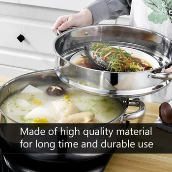 

1Pc Streamer Multifunction Durable Stainless Steel Convenient Tree-Layer Soup Pot Streamer Pot Stock Pot Steamer for Kitchen Hom