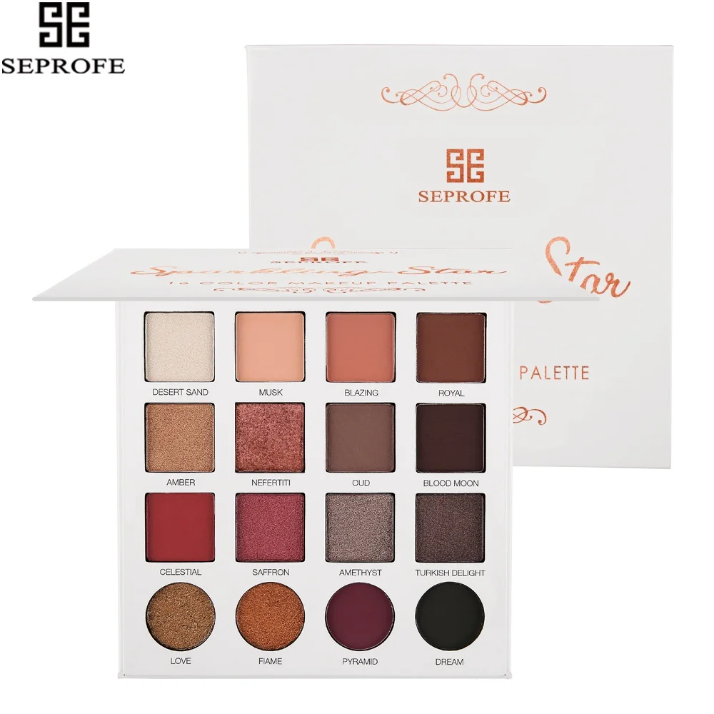 

16 Colors Shimmer Eyeshadow Pallete Diamond Glitter Matte make up eyeshadow palette highly pigmented eye shadow whit gift