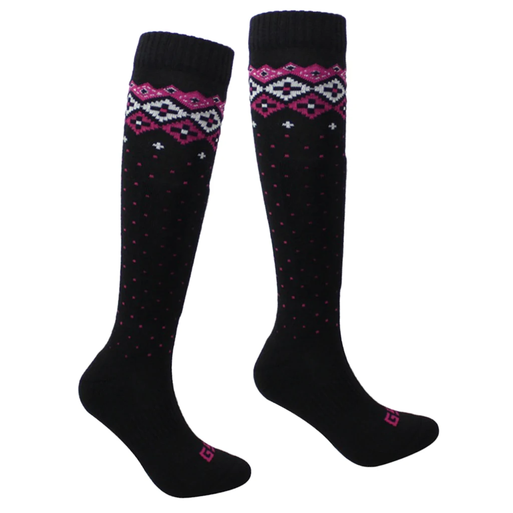 Adult Child Wool Blend Holding Winter Warm Ski Snow Stretchy Long Socks Winter Ski Socks