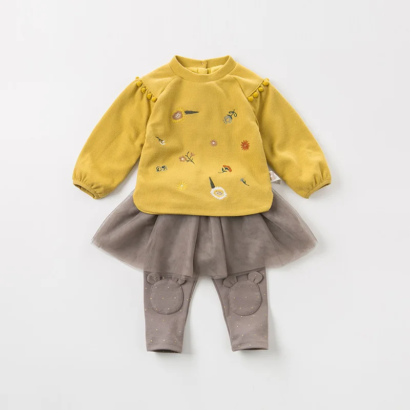 DBQ11703 dave bella/осенние модные штаны в горошек с бантом для маленьких девочек детские длинные штаны брюки для малышей