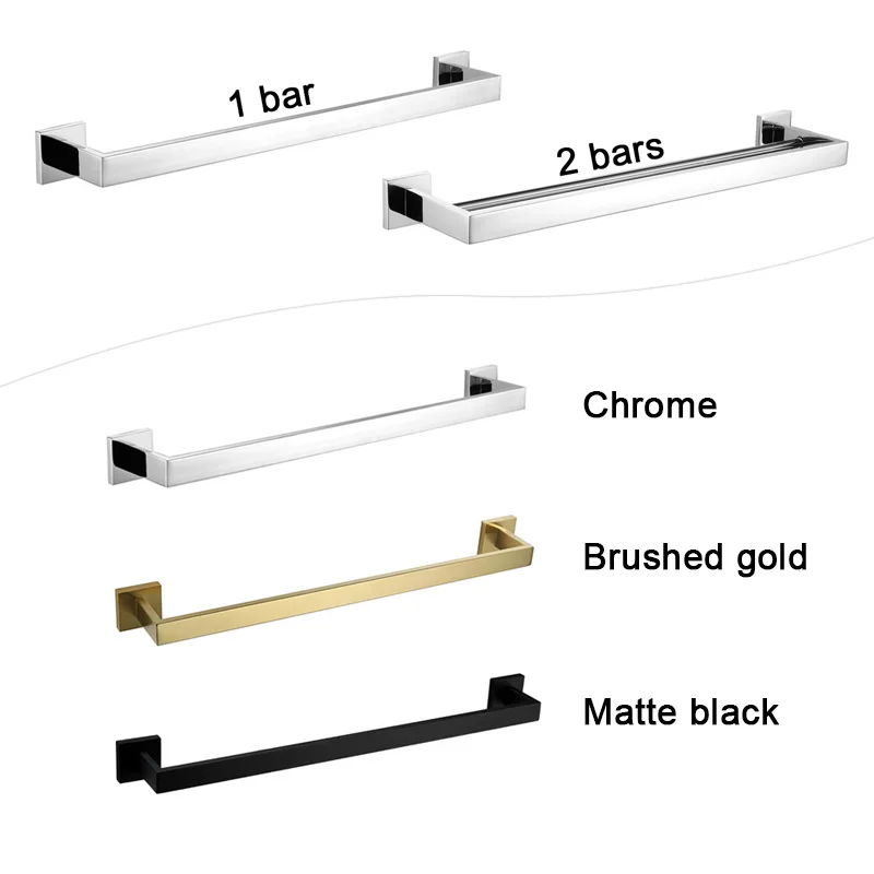 Bathroom Brief Square Towel Racks Wall Mounted 304