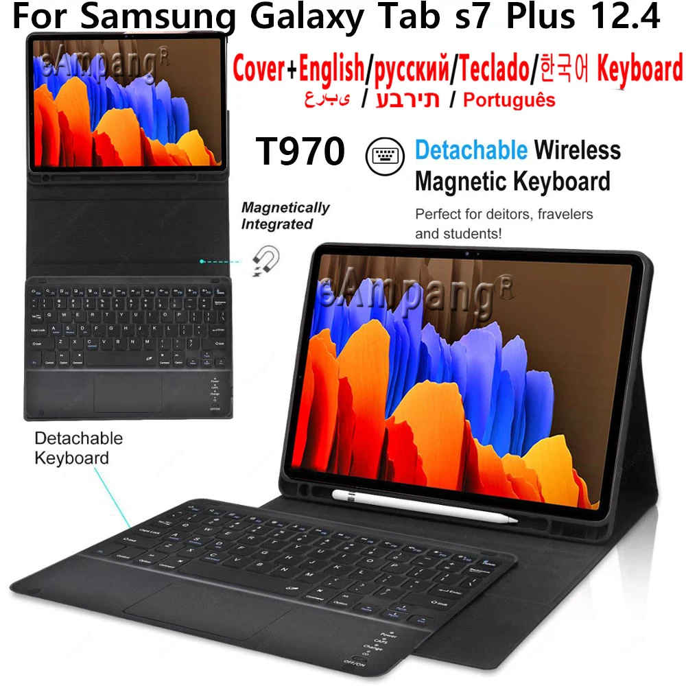 Чехол для клавиатуры с тачпадом Samsung Galaxy Tab S7 + Plus SM-T970 SM-T976B T970 T976 чехол трекпадом
