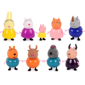 

New Peppa pig George Family Friends High Quality Cartoon Characters Action Collection Toys Children Birthday Christmas Gifts