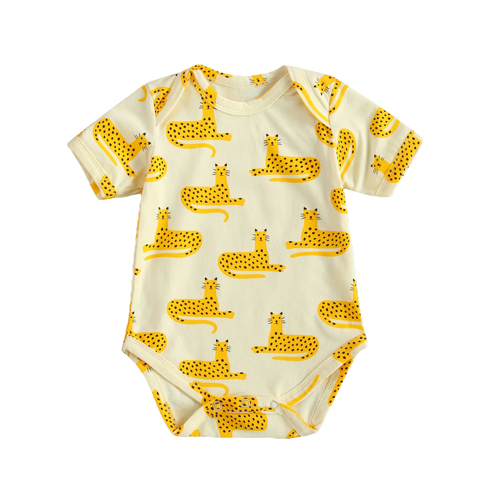 0-24 Months Baby's Summer Romper Cute Cartoon Leopard Print Short Sleeve Bodysuit One-piece Suit for Birthday Party Photography |