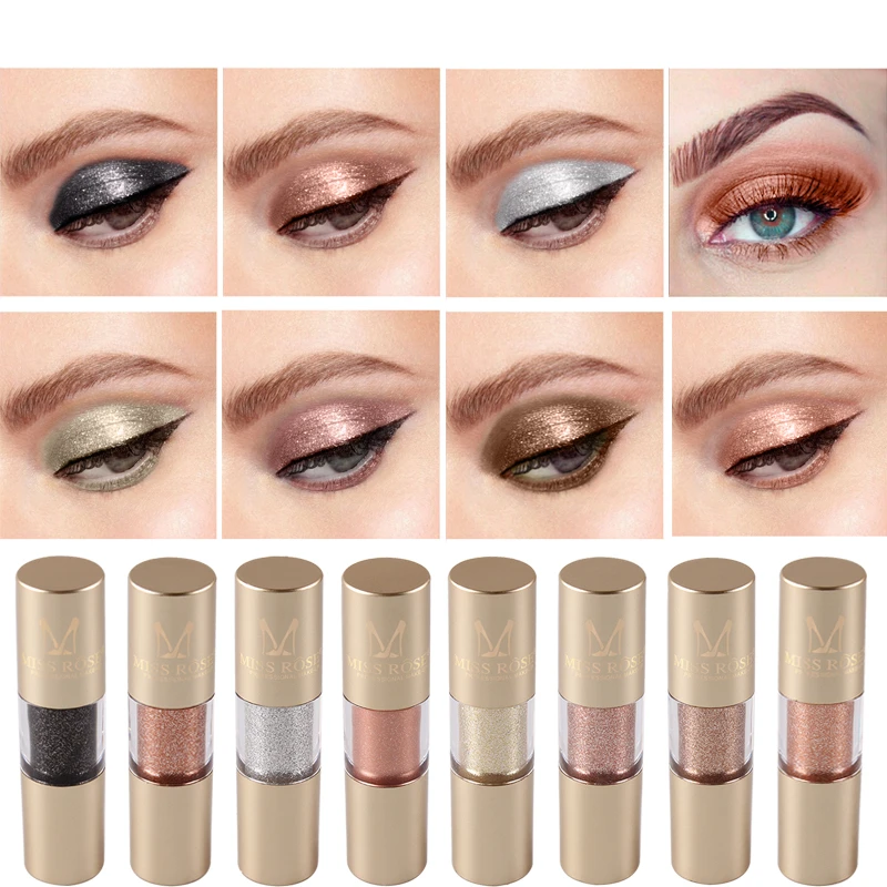 

8 Colors Liquid Pigment Eyeshadow Glitter Shimmer Shiny Metallic Red Black Eye Shadow Makeup Waterproof Long Lasting