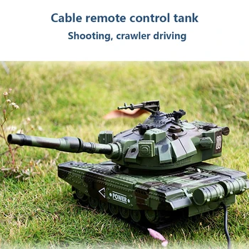 

M1A1 Wired Remote Control Tank And Parent-Child Can Launch Children's Off-Road Toy Crawler Boy Car Gift