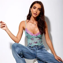 Special Price New Arrival Women's Lace Trim Floral Suspender V-neck Slim Sexy See-through Top Ladies Autumn Fashion Bottoming Shirt Party Wear Special Price New Arrival Women's Lace Trim Floral Suspender V-neck Slim Sexy See-through Top Ladies Autumn Fashion Bottoming Shirt Party Wear