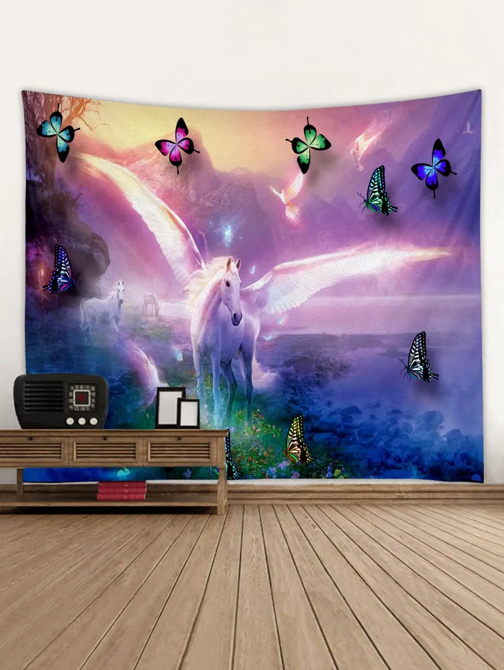 Creative 3D Printing Butterfly And Pegasus Fringed Iris Herb Tapestry Wall Hanging Bed Spread Beach Towel Table Cloth Yoga Mat | Дом и сад