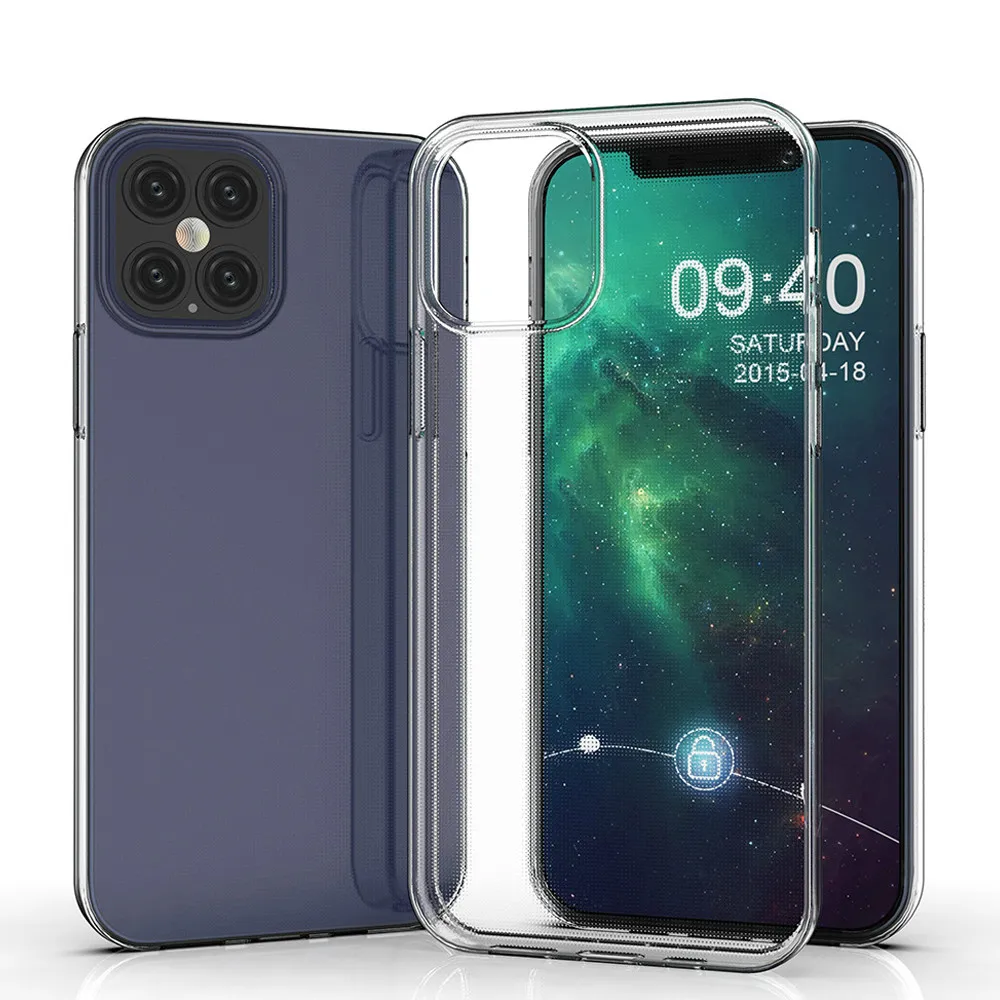 Для Apple IPhone 12 Pro Max тонкий кристально прозрачный мягкий ТПУ чехол для задней панели