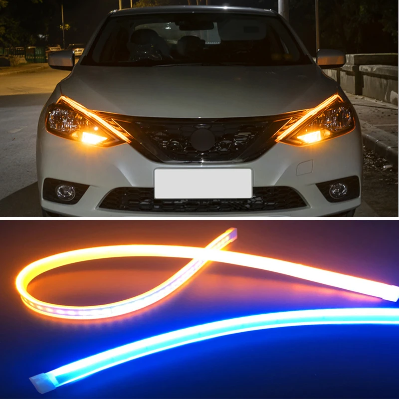 

10/20Pcs Led Strip Auto Daytime Running Lights Colorful Waterproof Decorative Auto 30cm 40cm 60cm Drl Flexible Lamps