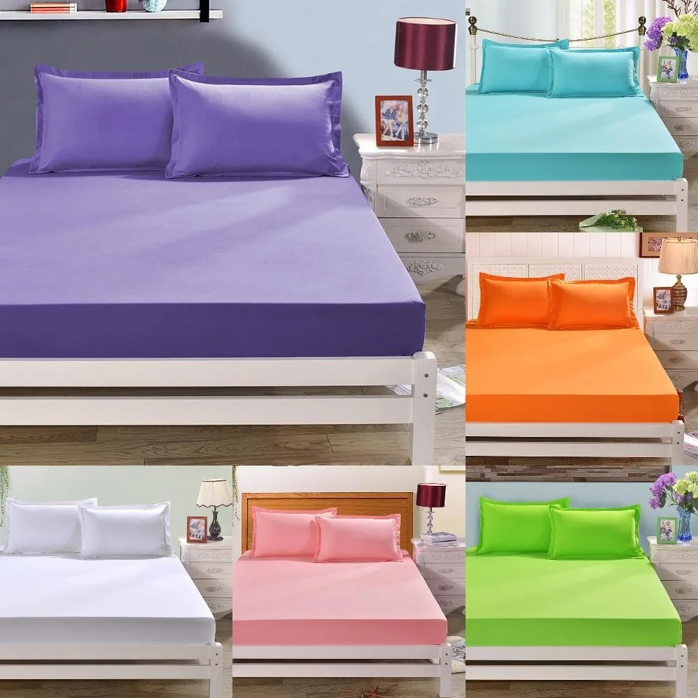 Full Elastic Includes Flat Sheet Luxury Super Silky Soft Brushed Microfiber Deep Pocket Fitted Sheets Pillowcase Bed Set Solid | Дом и сад