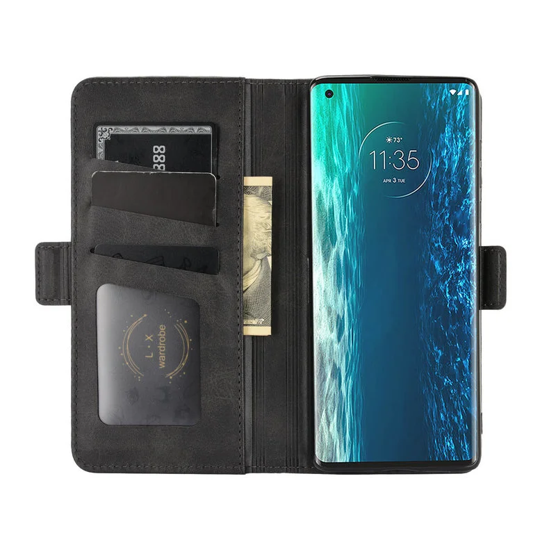 For Motorola Edge XT2063-3 2 1 Moto Edge Plus Edge+ 5G Double Wallet Flip Leather Cover Phone Case phone case leather phone case