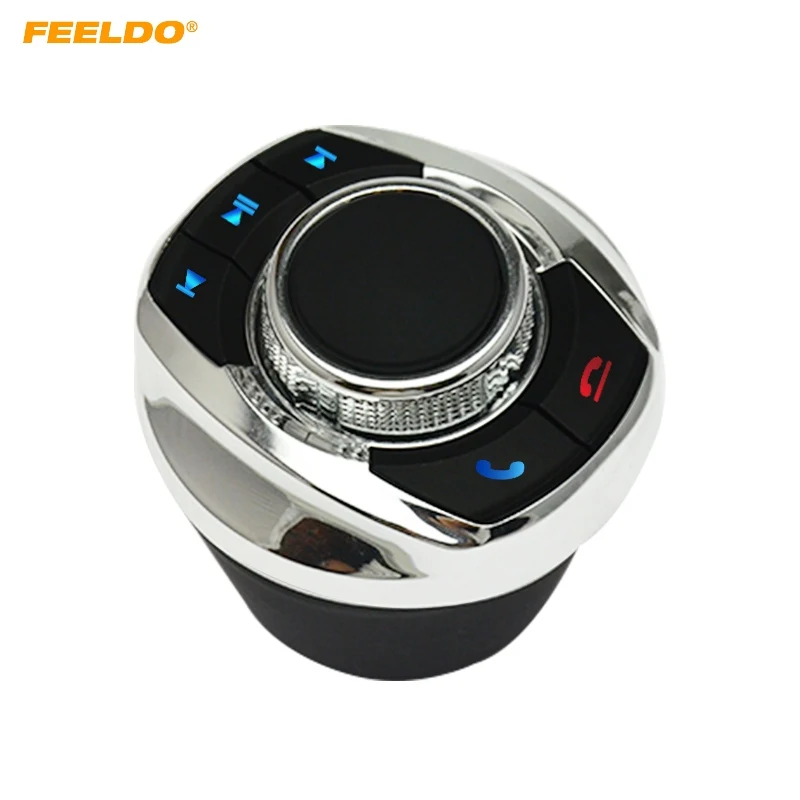 

FEELDO New Cup Shape With LED Light 8-Key Functions Car Wireless Steering Wheel Control Button For Car Android Navigation Player