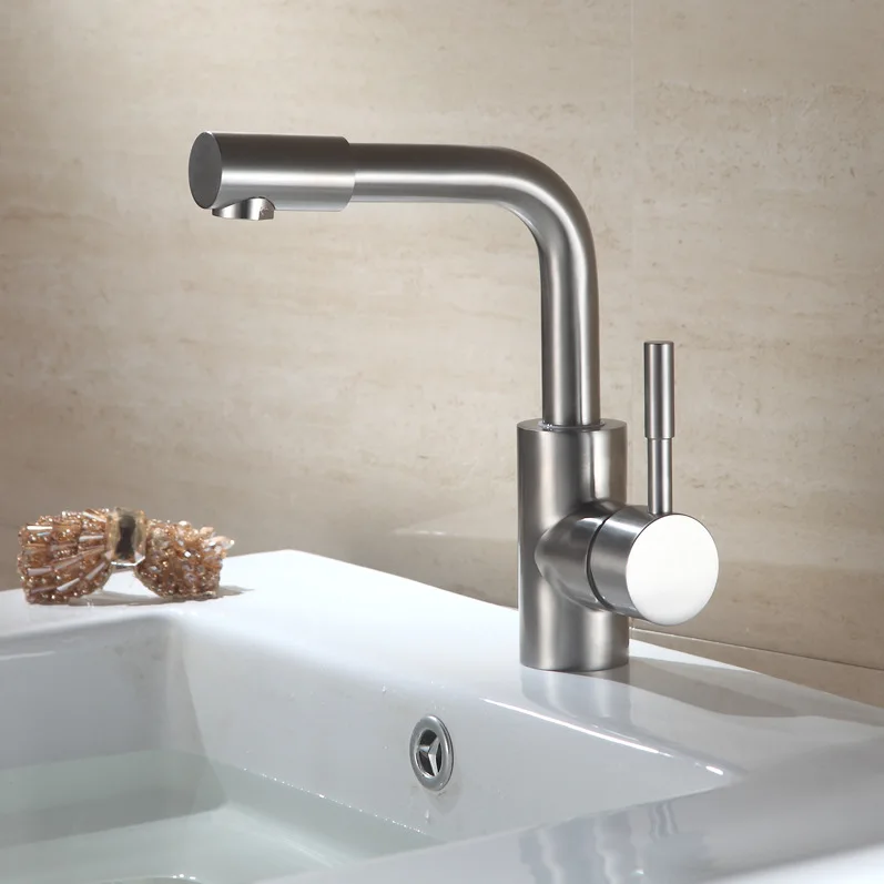 

360-Degree Rotating Mouth 304 Stainless Steel Basin Faucet Hot And Cold Toilet Inter-platform Basin Wash Basin Single Bore Tap
