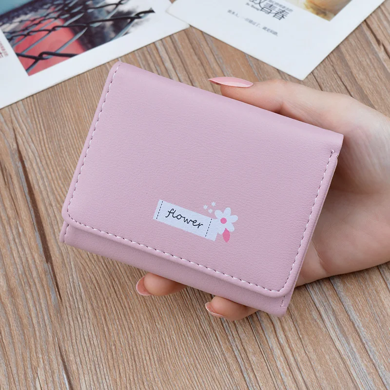 

2019 New Style Women's Wallet Women's Short Thin Three Fold Wallet Korean-style Multi-functional Folding Soft Leather Wallet Sma